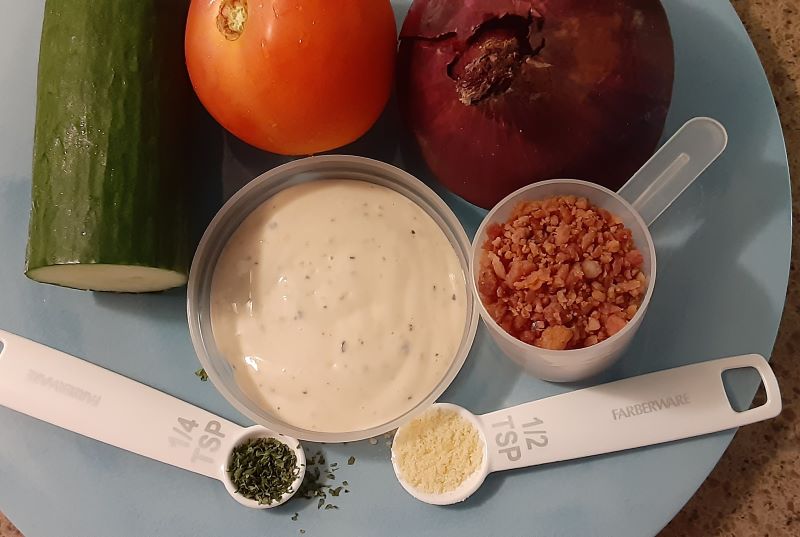 Ingredients for Caesar Pasta Bowl